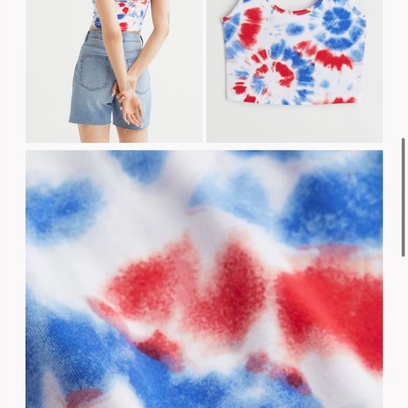 NWT Tie-dye Halter Crop Top - Picture 2 of 2